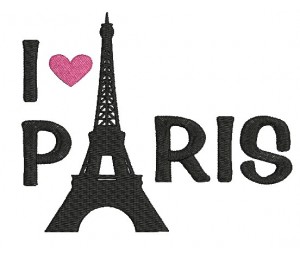 Stickdatei - I love Paris Eifelturm